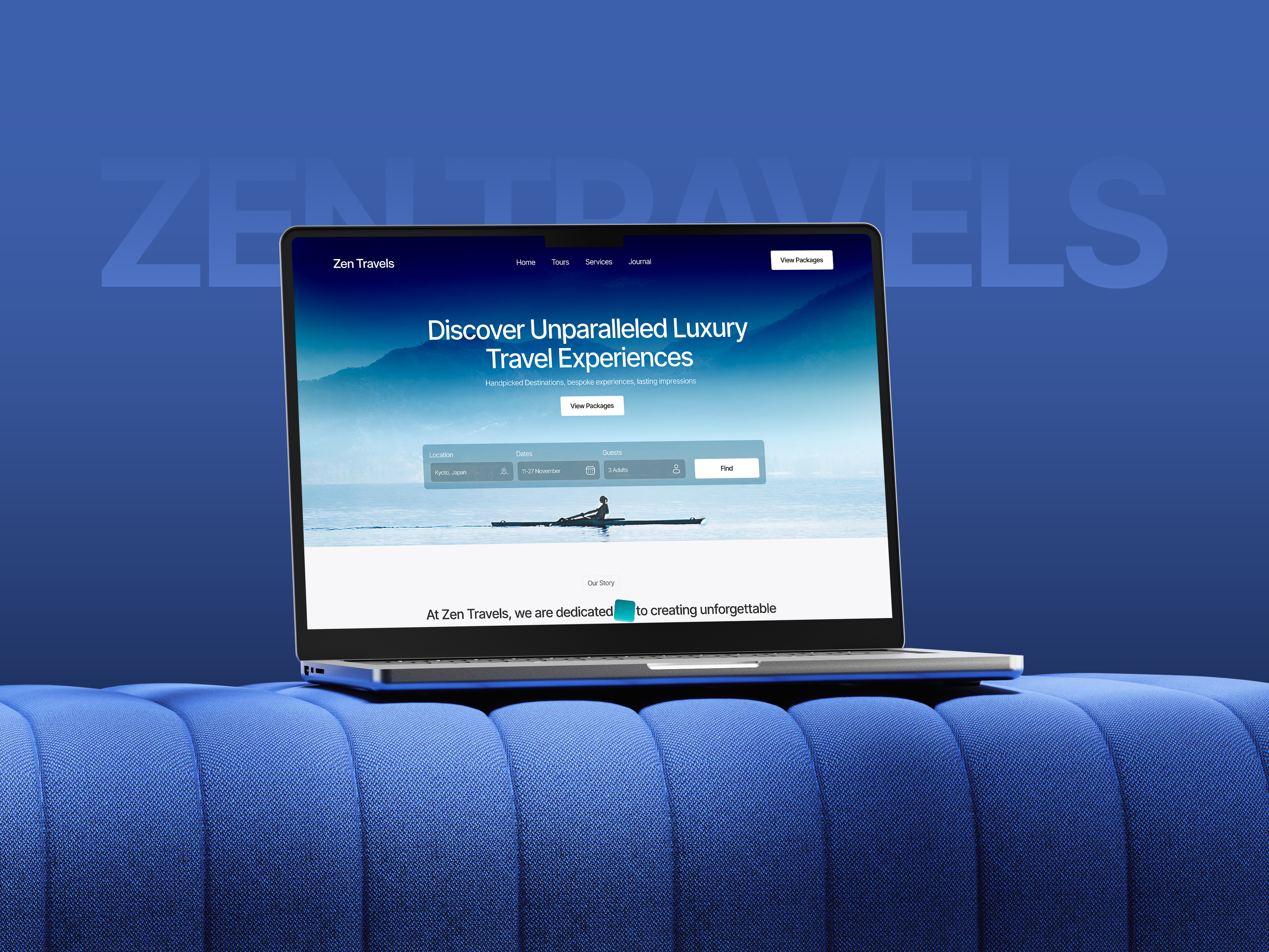 Smart Travel Booking Platform | Zen Travels | ZenPropTech booking ui clean ui landing page luxury ui saas design travel website ui ux web design