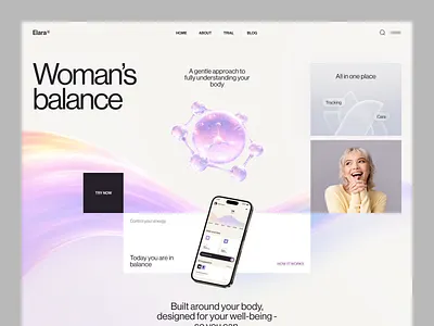 Website for a Healthcare App ✦ Elara design interface product service startup ui ux web website