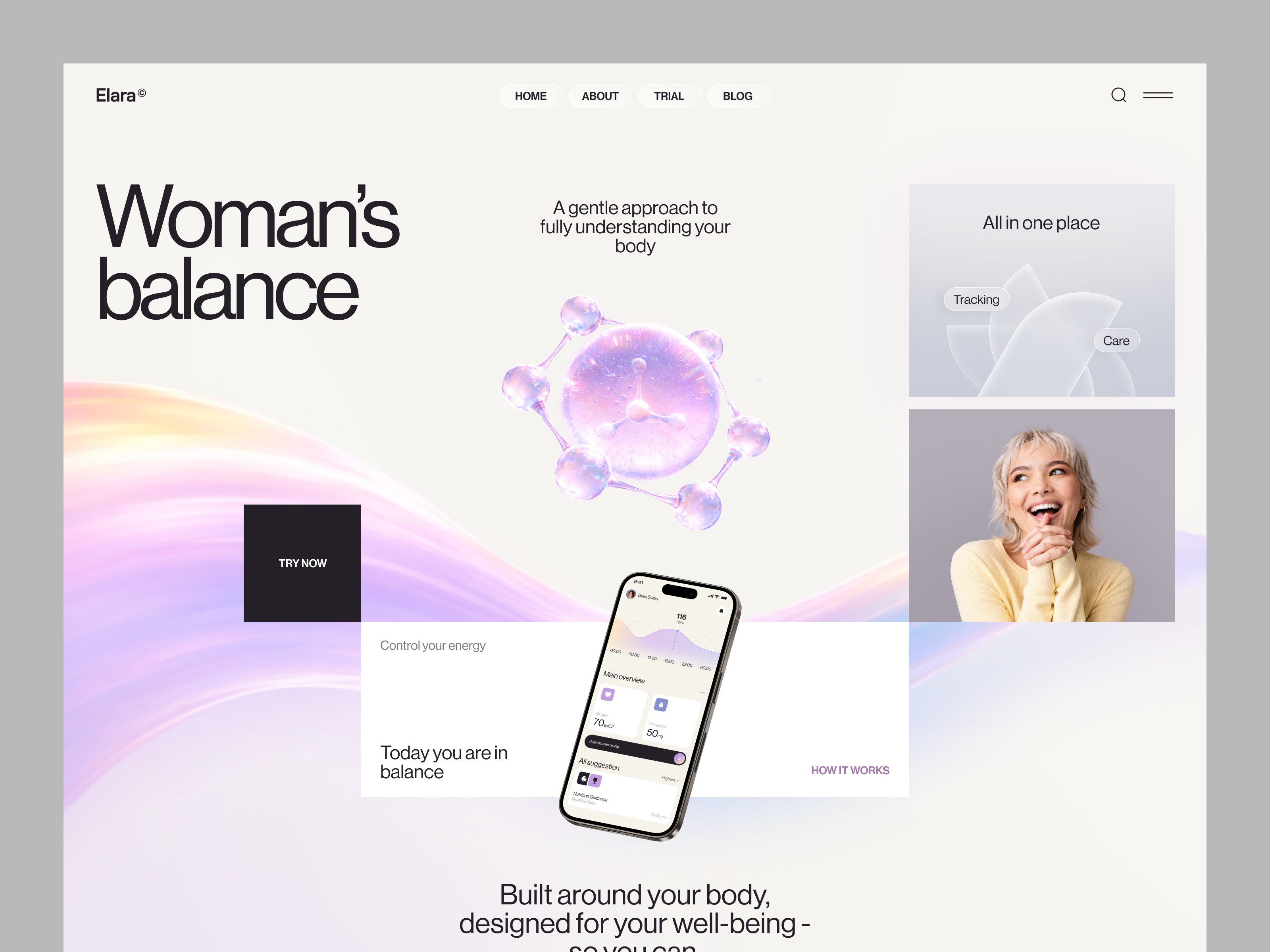Website for a Healthcare App ✦ Elara