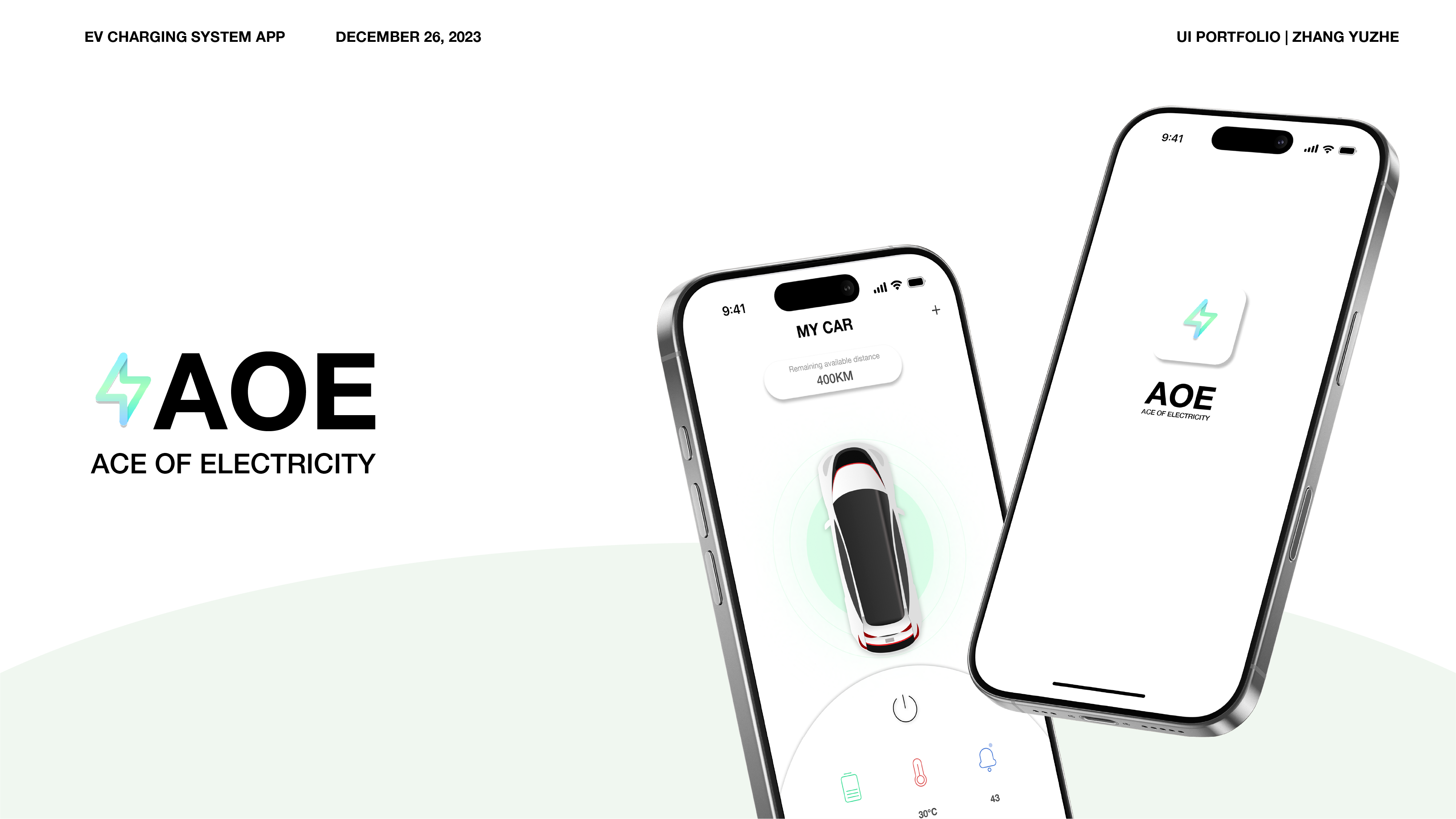 「AOE」EV Charging UI Design branding ui