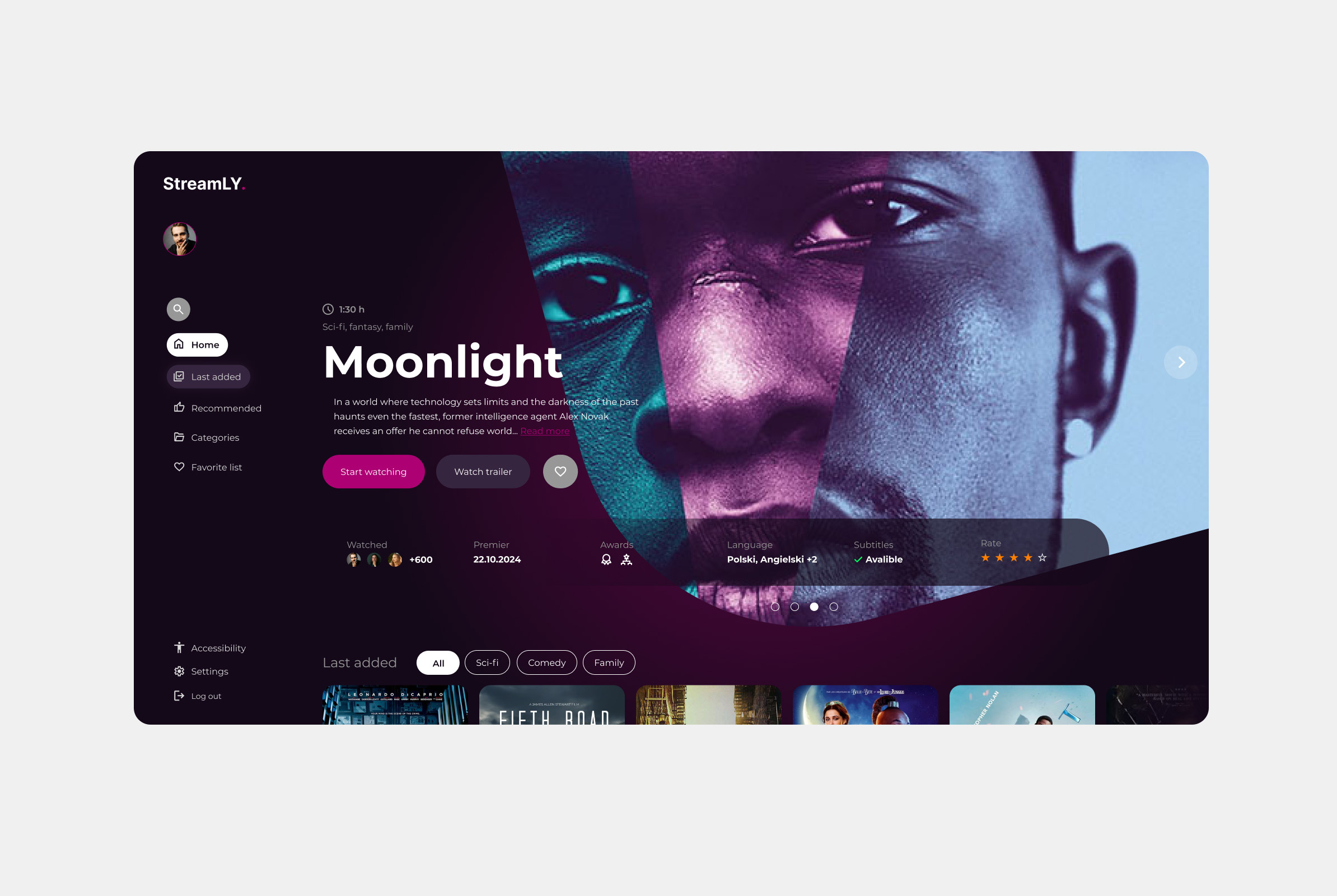 WebStream Concept branding color design graphic design inspiration mobile streaming typography ui ux