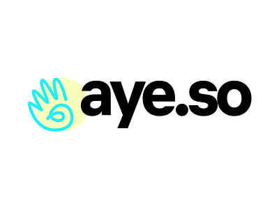 aye.so logo design aye branding doodle gradient hand illustration logo minimal services ui