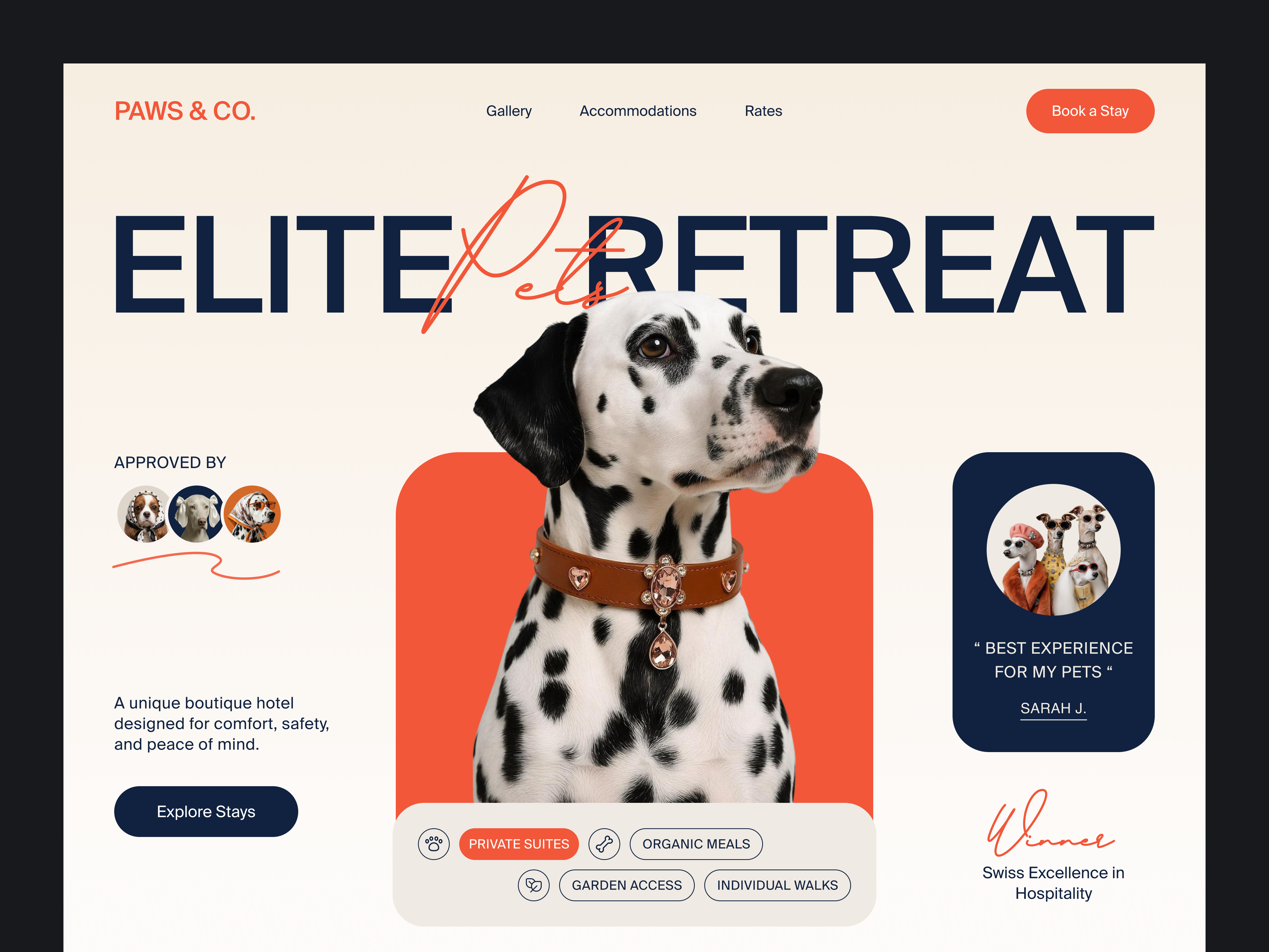 PAWS & CO. — Luxury Pet Hotel Website