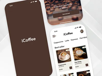 Coffee Mobile App Design - ecommerce app app design branding coffee coffee app design ecommerce illustration interface mobile mobile app mobile design mobile interface product design splash screen ui ui design uiux ux ux design