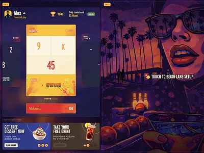 UI\UX interface for bowling app. application design game illustration image ui vector