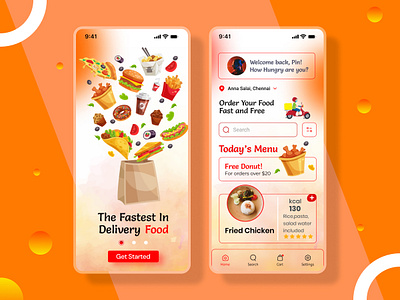 Fast Food E-commerce Application UI Design app ui design apps banner design fast food food graphic design illustration instragram post social media ui ui ux