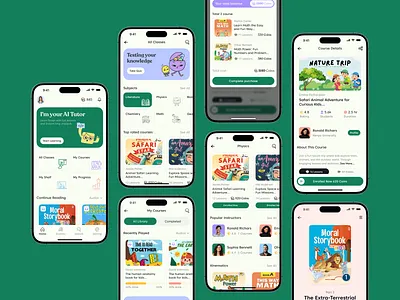 kids online learning app design ai learning animation app design app designer audio book book collage e learning app education educational ui kids kids app design learning mobile app mobile app design mobile app designer mobile app ui modern ui online education online learning