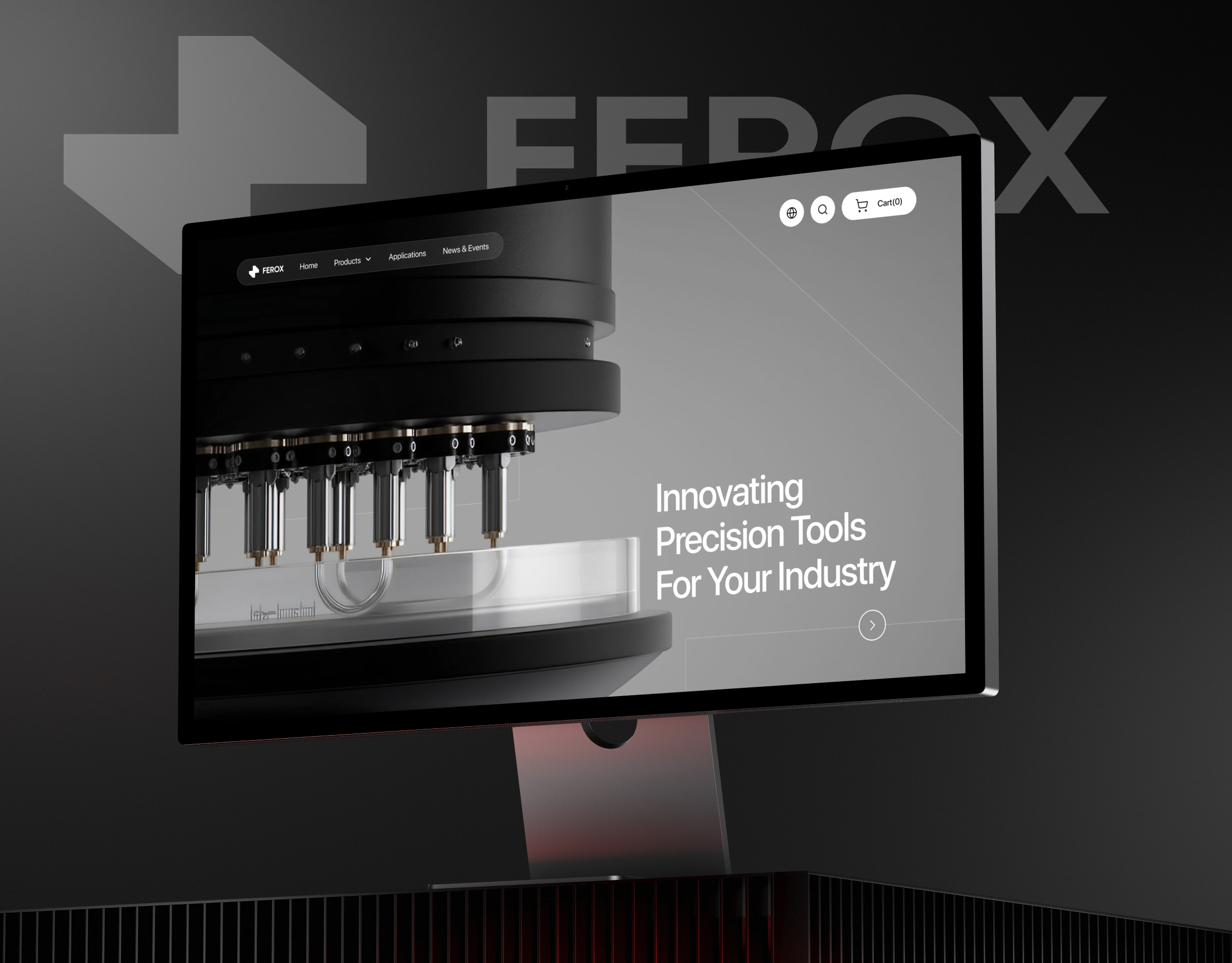 Ferox Case Study / B2B Industrial UI UX ai animation app design b2b case study design development futuristic industrial innovation interface landing minimalism page promo saas ui ux web website