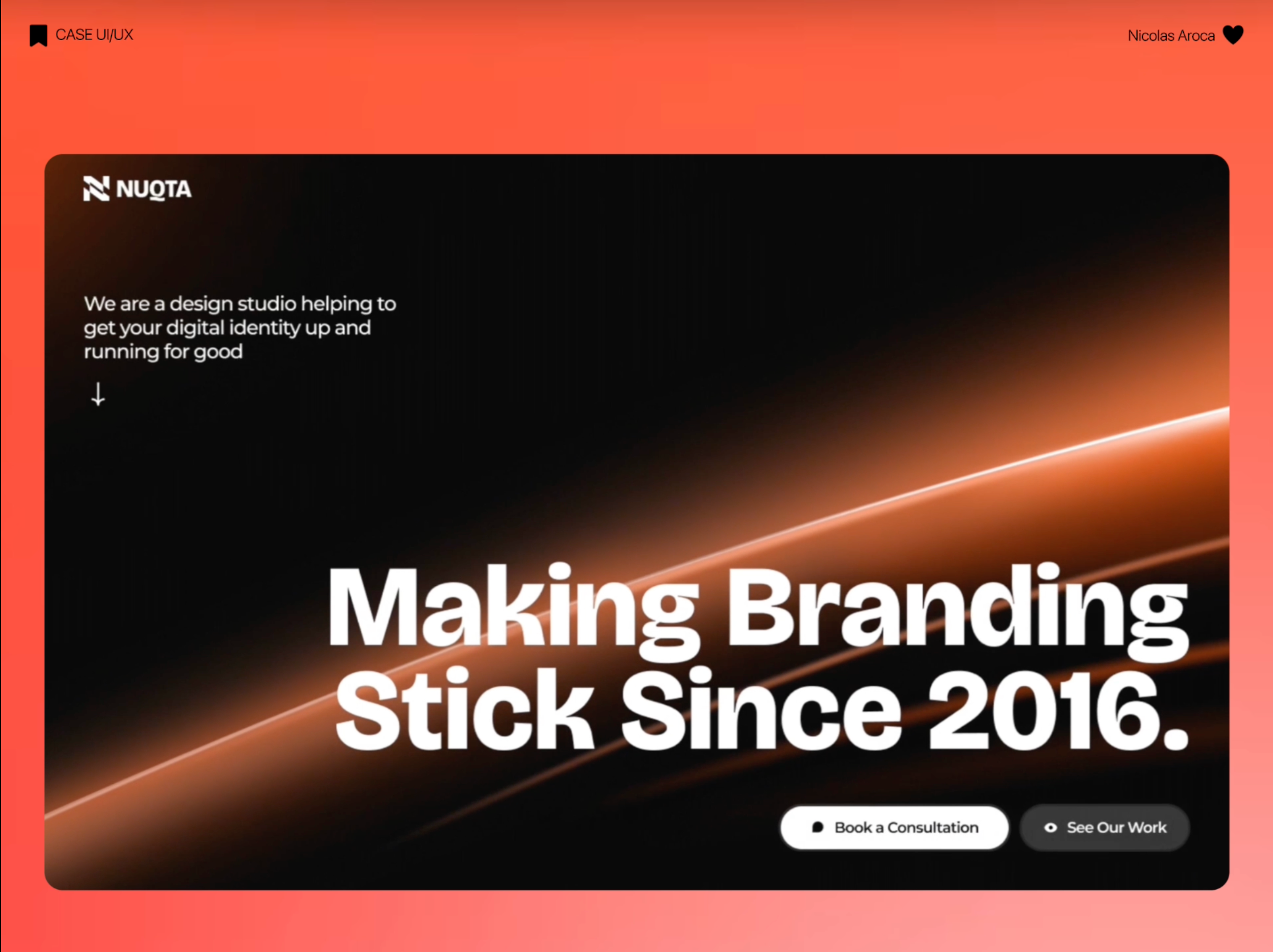 Branding Agency Hero Section 3d animation branding graphic design logo motion graphics ui