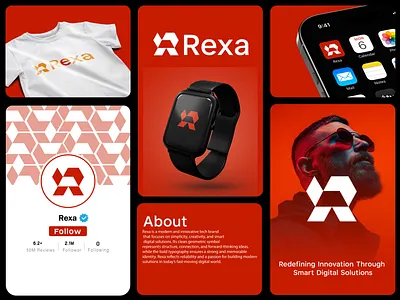 REXA Creative Design, Branding and Online Growth Solutions brand identity branding clean design corporate branding creative logo geometric logo icon logo identity design logo logo design logo mark minimal logo modern logo security logo shield logo startup branding symbol design tech logo trust logo vector logo