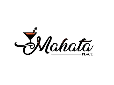 Mahata Place bar branding cocktail graphic design logo typography vector
