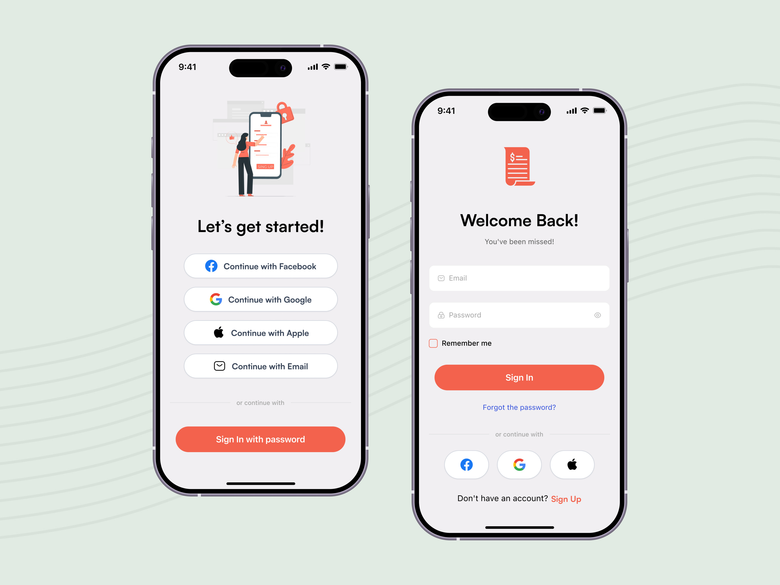 Login & Sign Up Screen UI – Authentication Design | Fintech Mobi app design authentication clean ui figma ui fintech app form design login ui minimal design mobile ui modern ui saas app secure login signup ui ui ui design user interface ux ux design