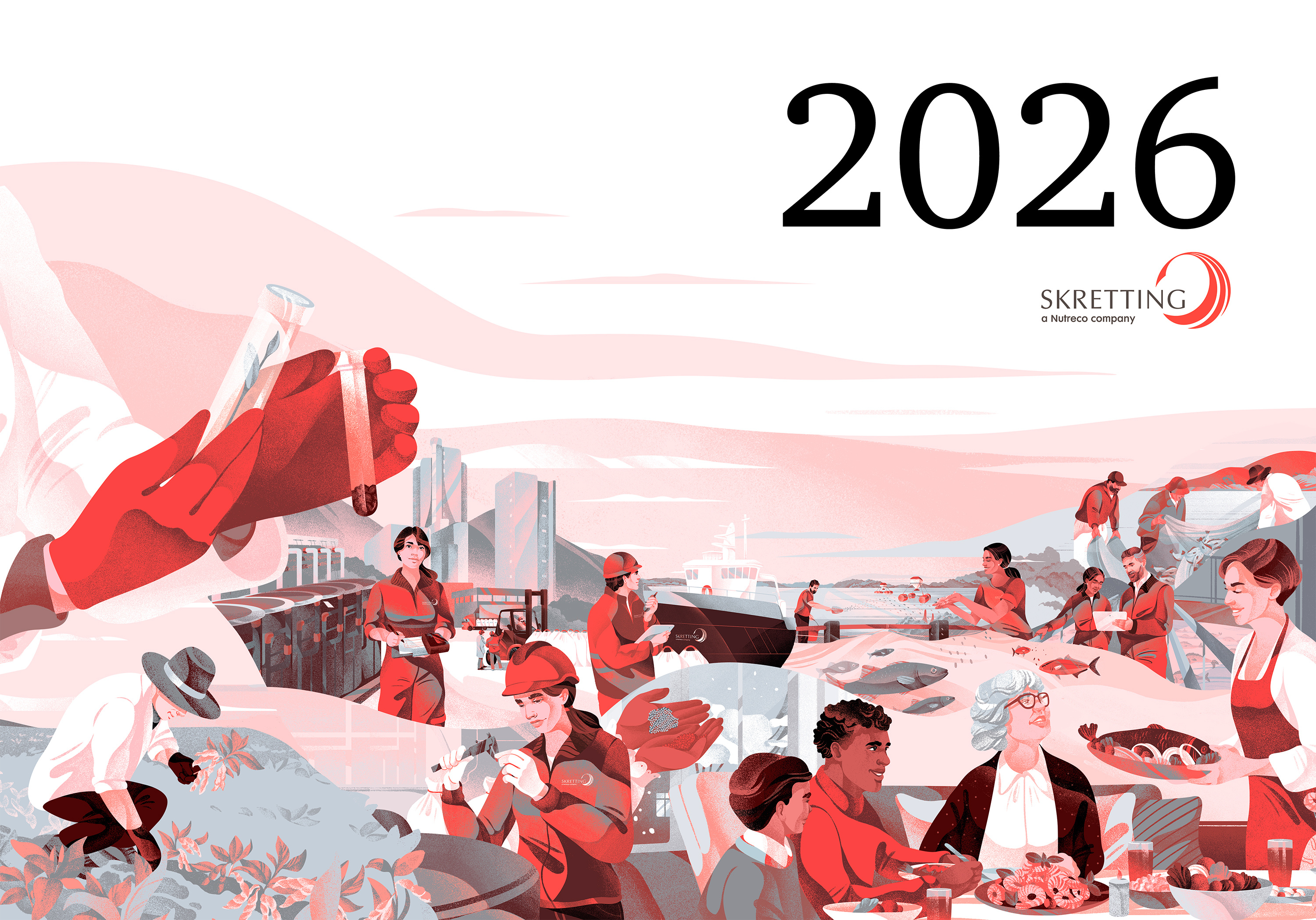 Example of The new illustrations for the Skretting company (Calendar 2026)