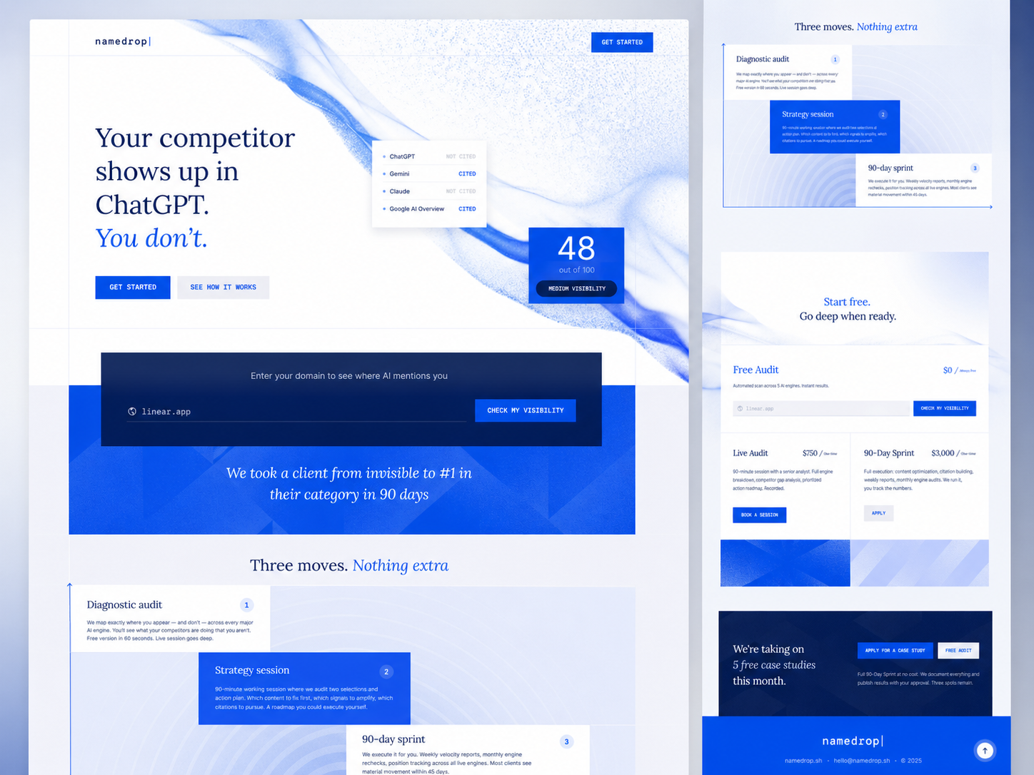 AI Visibility Landing Page ai landing page clean landingpage ui