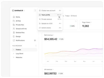 Sidebar menu — Untitled UI account menu dropdown nav menu product design sidebar nav user interface
