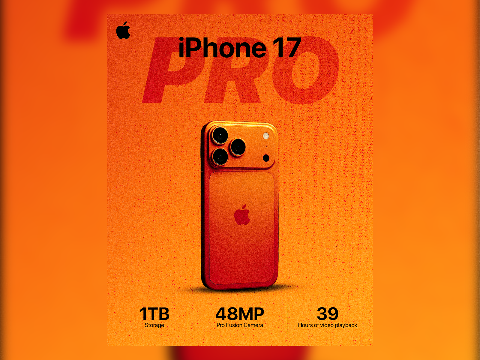 Apple Iphone17 Pro Advertising apple apple iphone branding design graphic design illustration iphone iphone 17 pro iphone ads logo poster design product branding product design smartphone tech design