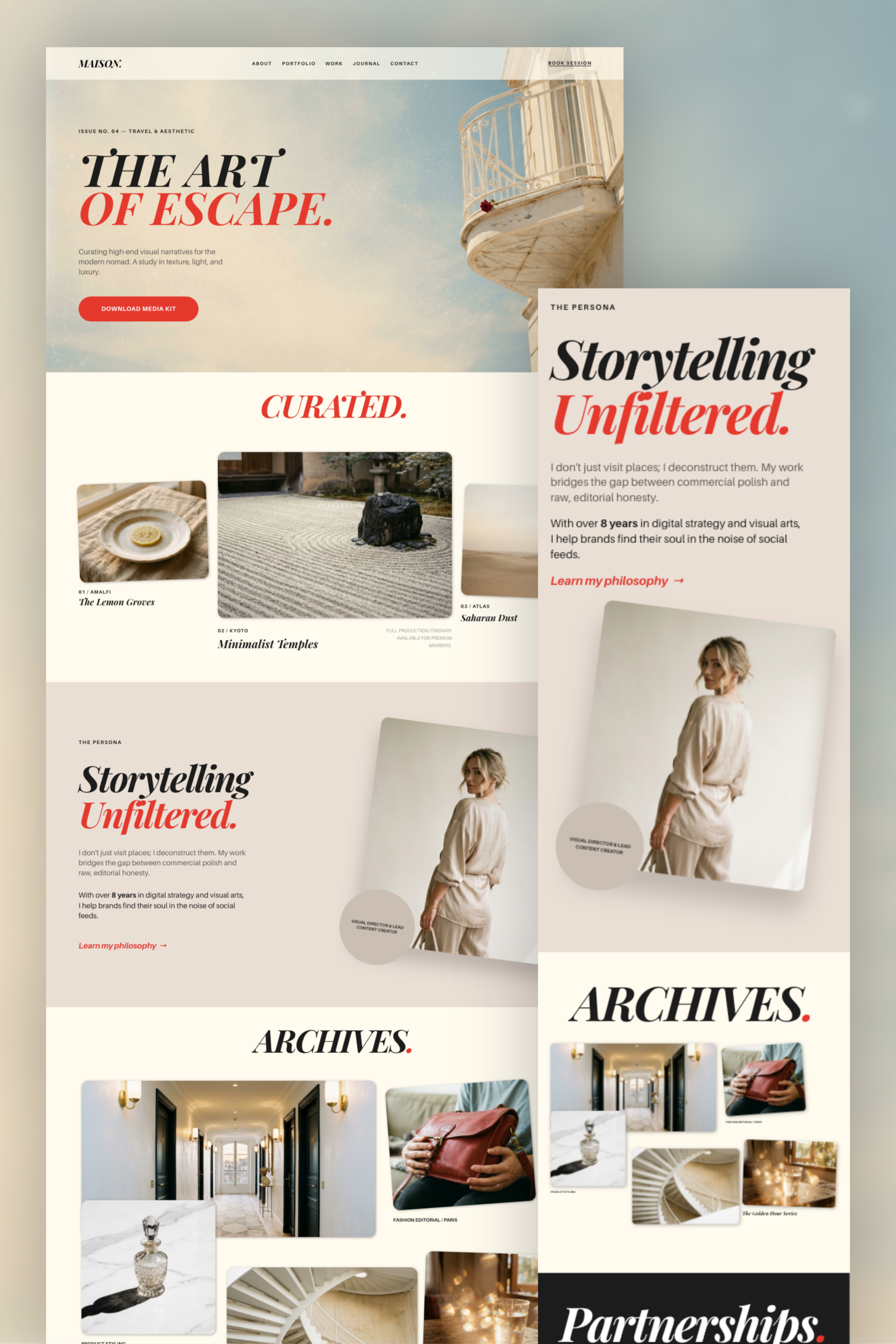 Travel Influencer Portfolio | Editable Canva Website | UGC Media