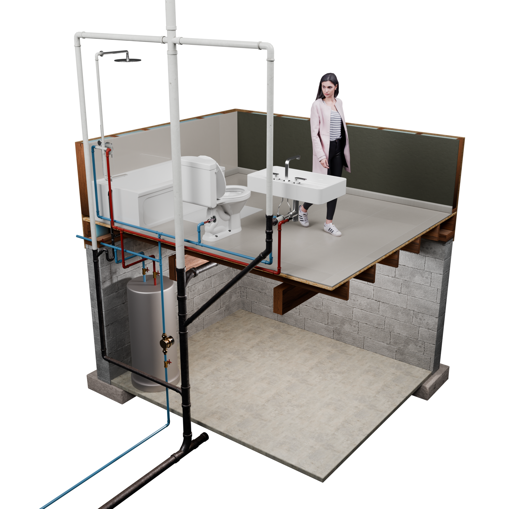 Bathroom Plumbing Model