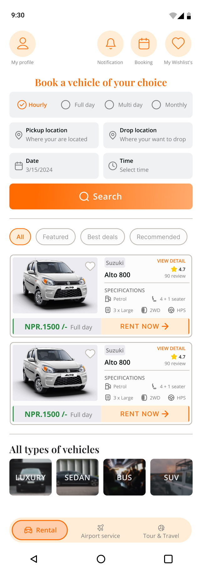 Booking App UI Design