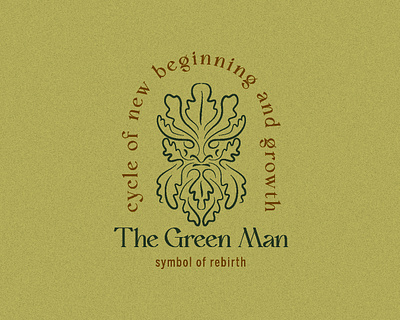 The Greenman mark branding design face graphic design green illustration logo man mythology typography ui ux vector