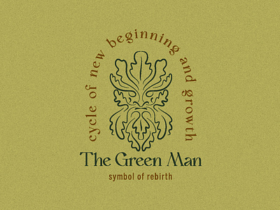 The Greenman mark branding design face graphic design green illustration logo man mythology typography ui ux vector