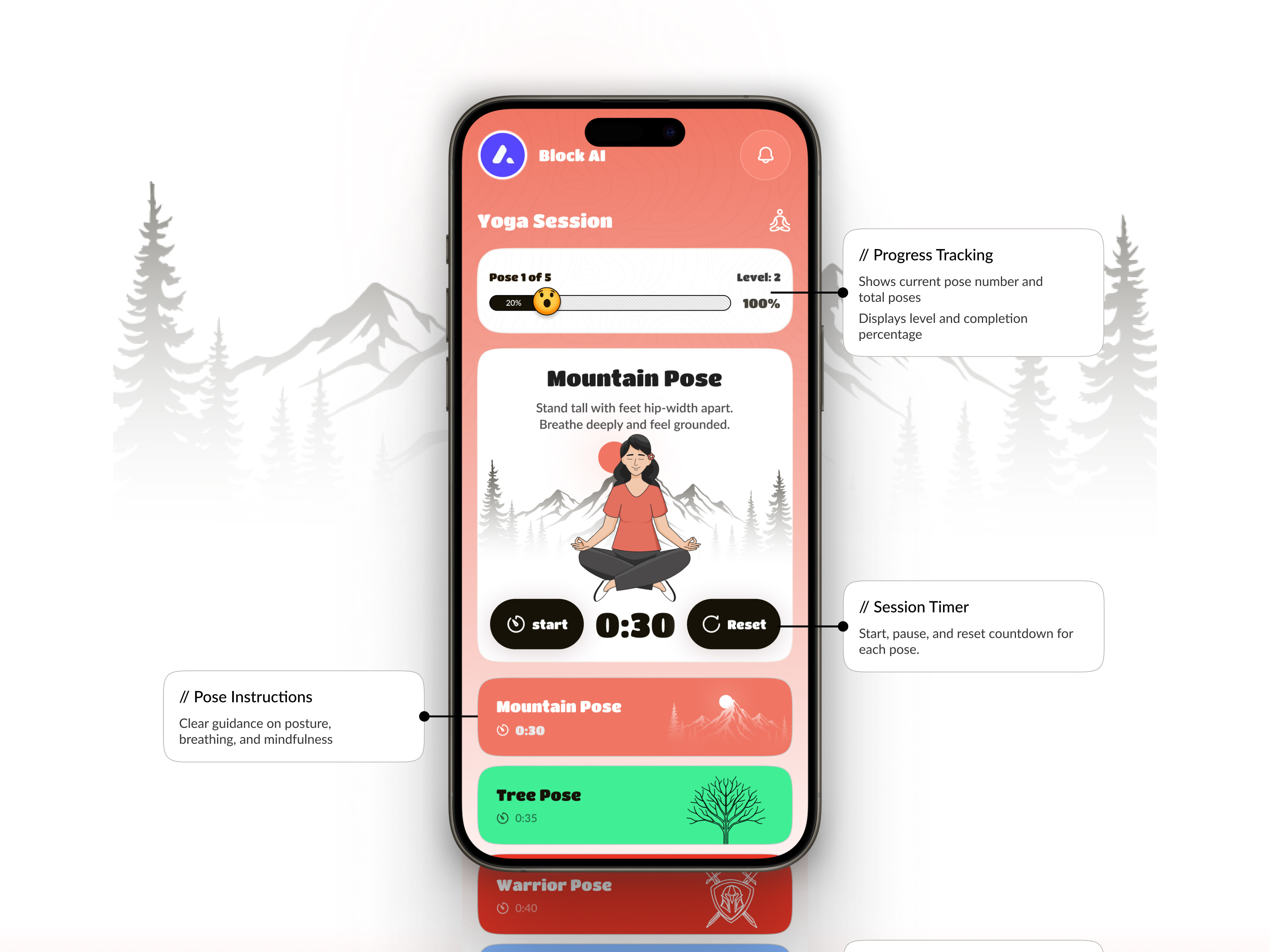 AI Mental Health App ai mobile app design health health app meditation app mental health app mobile ui