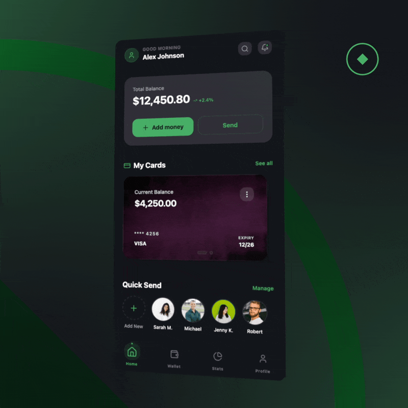 Banking animatedgif animation app branding gif loop motion graphics motiongraphics product product demo product design product presentation ui