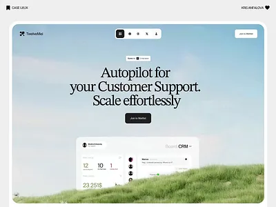 SaaS Landing Page UI/UX: AI Customer Support & Automation ai ui ux design animation artificial intelligence ui automation ui design b2b web design clean ui ux design customer support ui homepage interface ui ux design landing page minimalist landing page modern landing page product design ui saas landing page software landing page startup web design typography web design ui waitlist landing page website