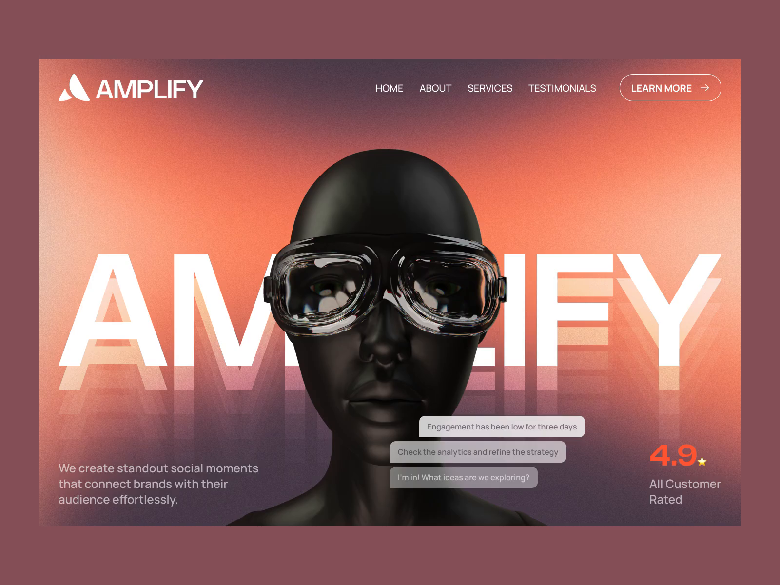 Example of AMPLIFY – Marketing Agency Landing Page UI | Bold Web Design