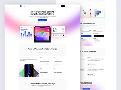 Bankly — Business Banking Landing Page b2b design business banking conversion design fintech design fintech website landing page landing page design product design product marketing saas design saas landing page saas website startup design web design website design