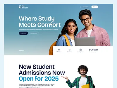 Student Housing Platform UI/UX Design booking system dashboard ui design graphic design hospitality housing platform pg accommodation real estate rental website student accommodation student housing uiux webdevelopment website design