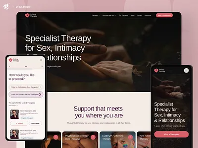 Сreating an identity and website for Intima Therapy branding corporate style design figma graphic design guide book guidline identity illustration logo sex therapy therapy typography ui ux vector web web design website