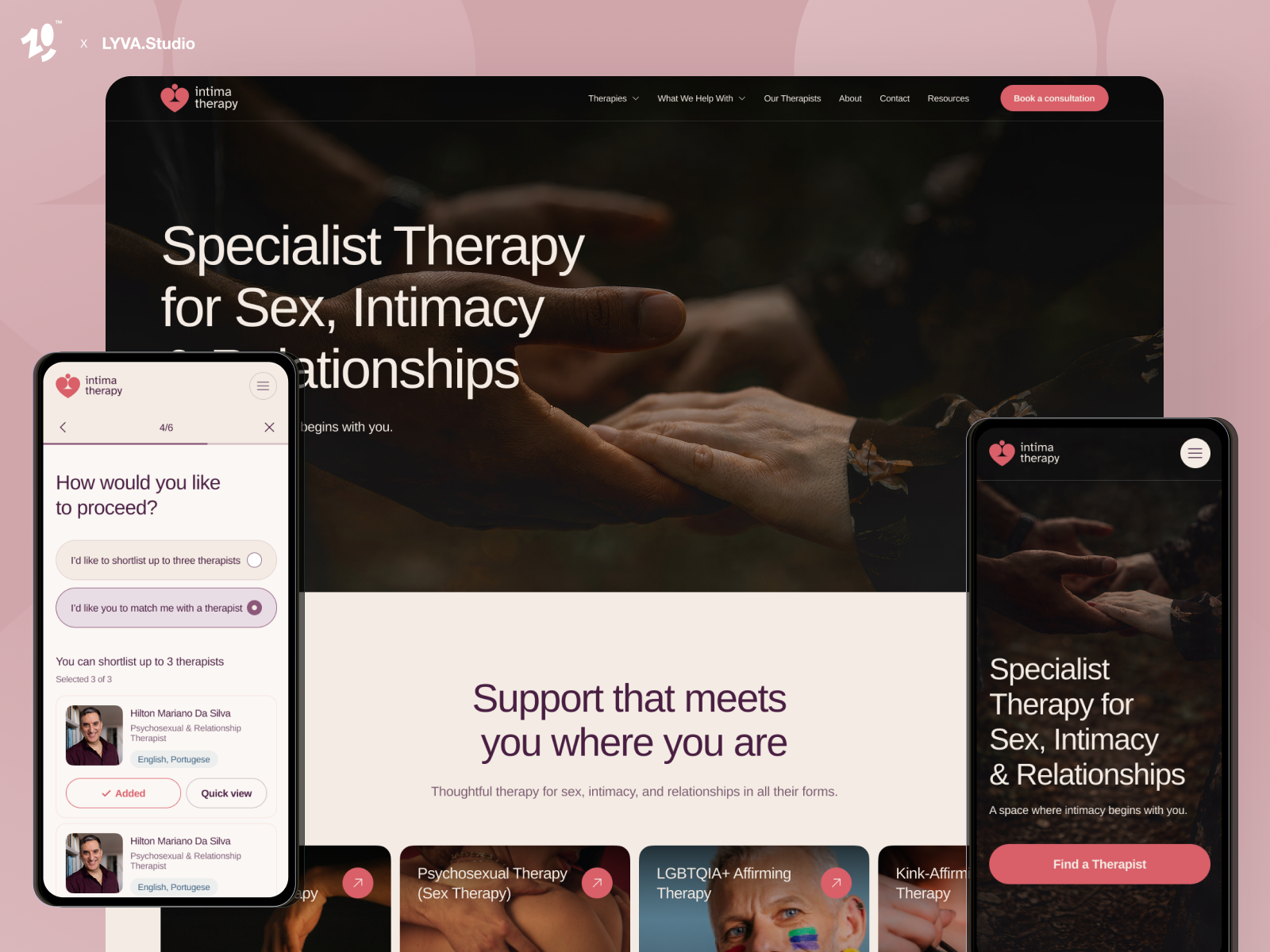 Сreating an identity and website for Intima Therapy