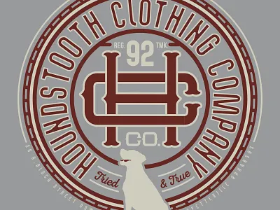 Houndstooth Clothing Co. Merch adobe illustrator adobe photoshop apparel design collegiate design graphic design illustration lab merch design screen printing spot color t shirt design vintage apparel