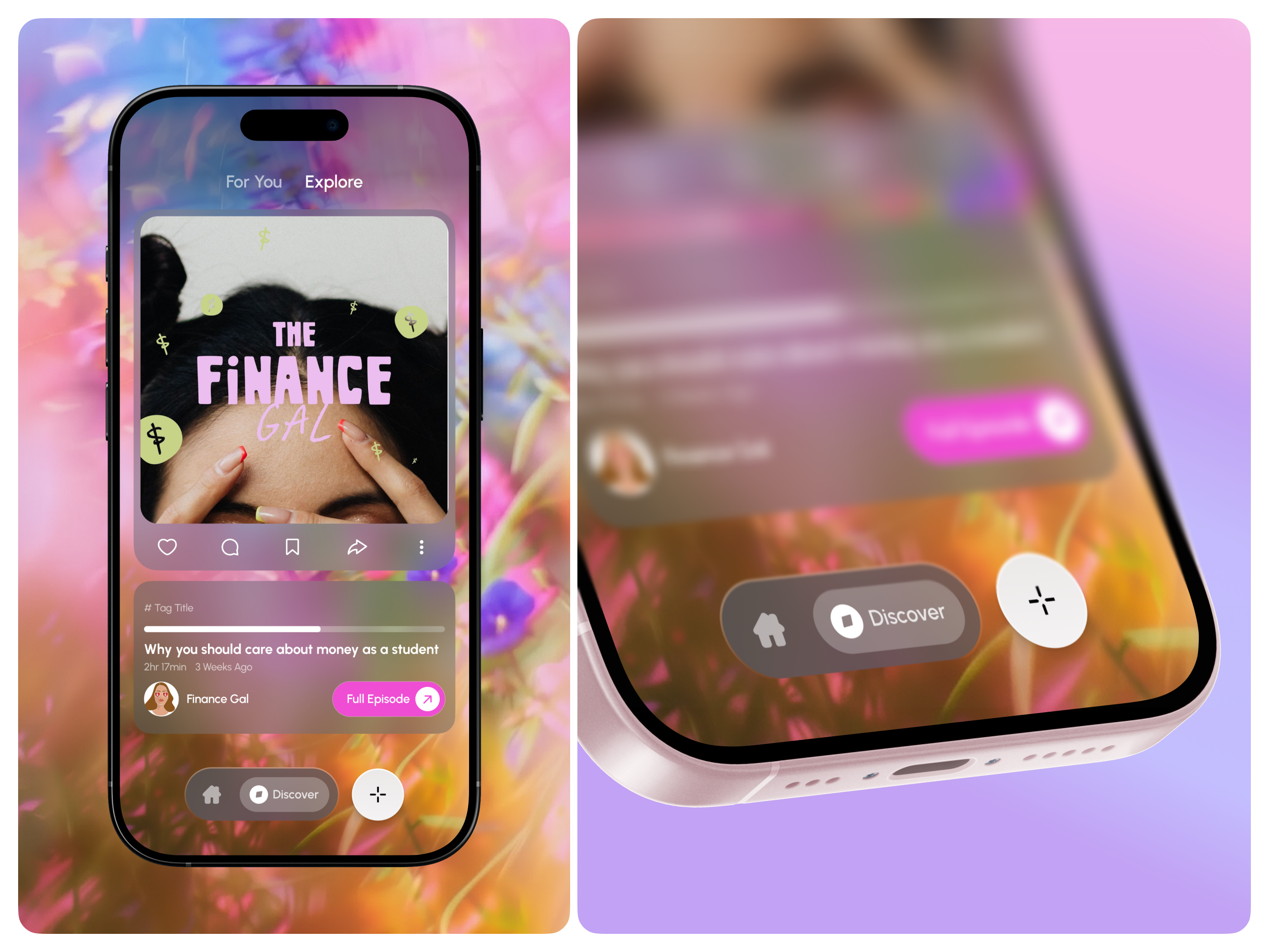 Gen Z Podcast Discovery IOS App - PodZ acid colors app branding app design brutal ui brutalism creative creative ui gen z genz podcast podcasts app ui