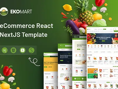 Ekomart HTML Template – Grocery & Multi Vendor Store assets branding freebies freedesignkit graphic design html html templae ui ux
