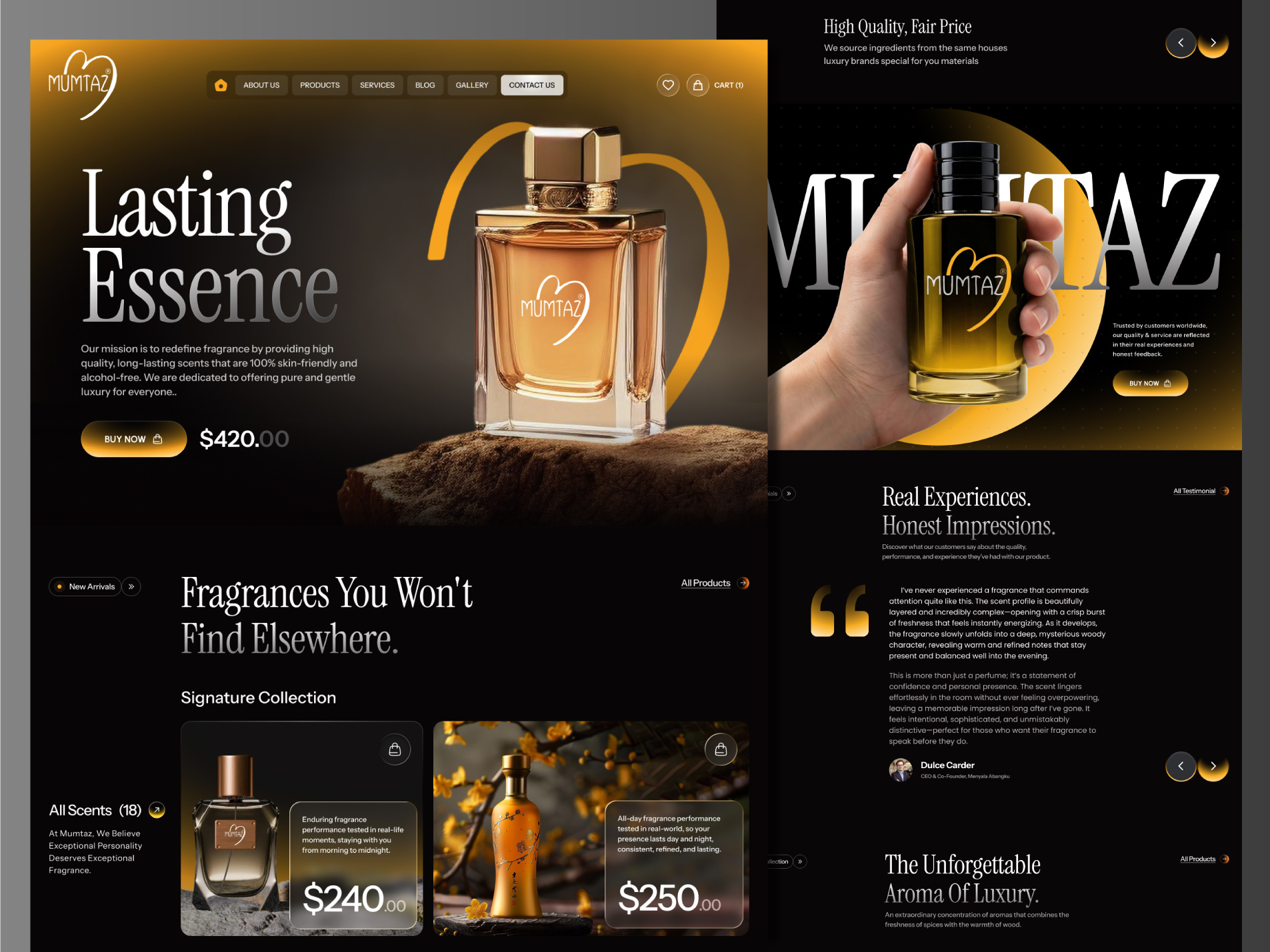 Mumtaz Perfumes_Landing Page Exploration animation app brandidentity branding creativeagency design graphic design illustration logo rebranding typography ui ux vector web design web development website website design website development