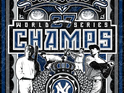 New York Yankees World Series Champs adobe illustrator adobe photoshop baseball design graphic design illustration poster poster design vintage design yankees
