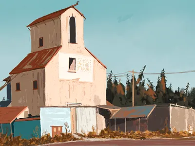 Old factory in the forest book illustration digital drawing digital painting factory illustration landscape lighting mood nature painting old factory realism realistic digital drawing scenery urban drawing