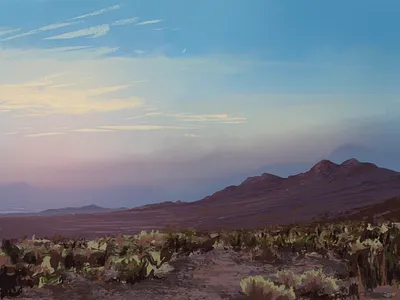 Dawn in the desert dawn desert desert drawing digital drawing illustration landscape lighting mood nature realism realistic digital painting scenery