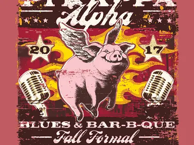 Fraternity Apparel Design adobe adobe illustrator adobe photoshop bbq college design fraternity graphic design illustration merch design pigs spot color t shirt design vintage design