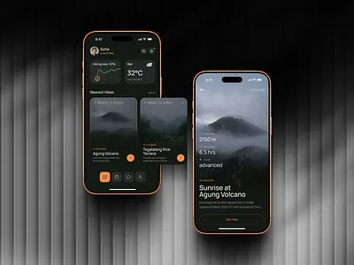Hiking & Adventure Booking App UI app concept app ui concept appdesign application hiking app interface design ios app design ios design outdoor app ui ui design user interface uxui