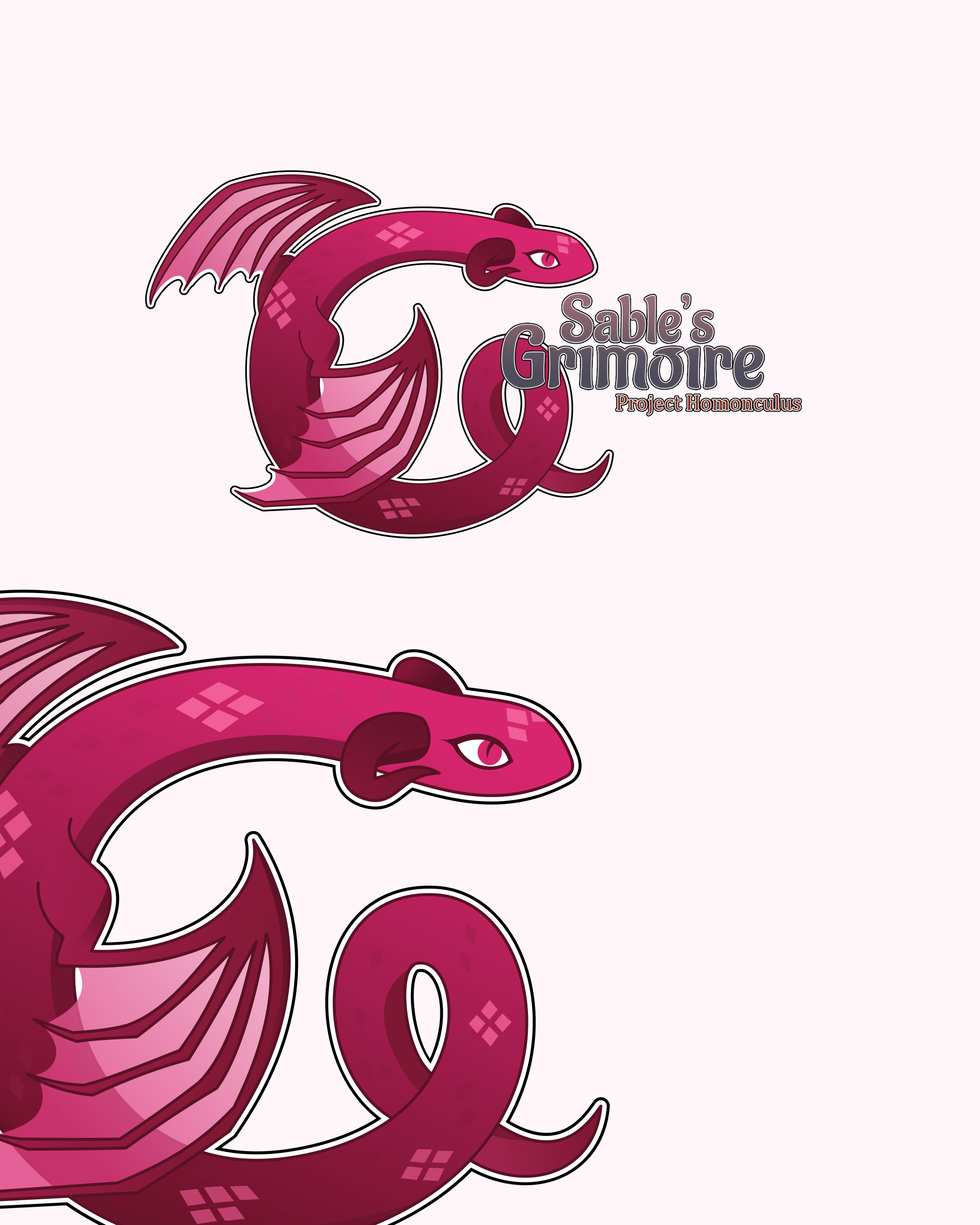 Logo Design for Sable's Grimoire: Project Homonculus anime branding character design commission design freelance work game gaming graphic design graphic designer logo logo design logo design branding logo designer serpent snake vector visual novel visual novel game