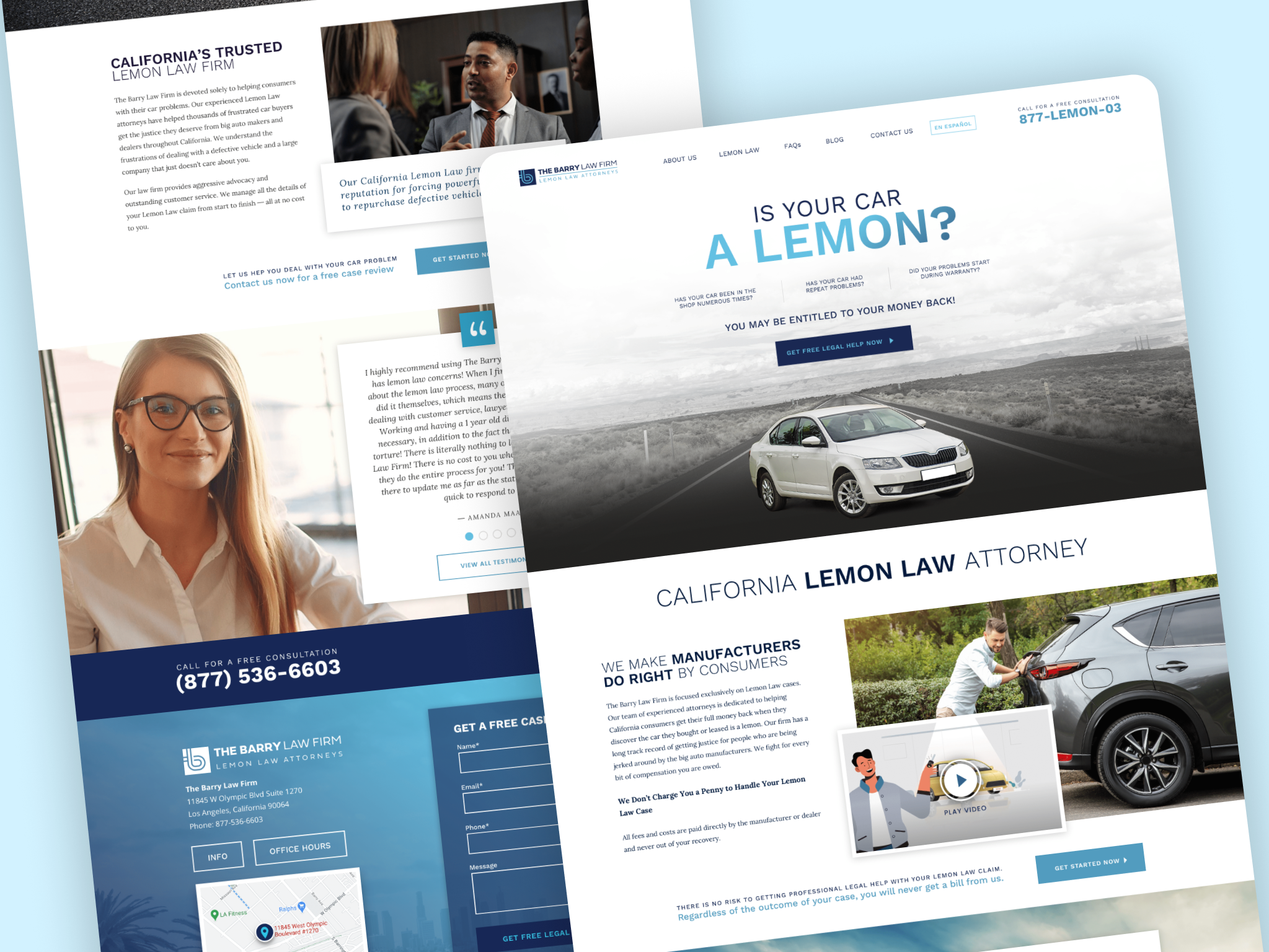 Lemon Law Attorney - Homepage graphic design homepage landing page ui