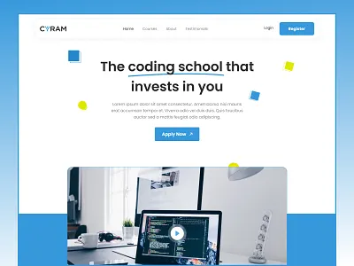 Cyram - Web Design for Education Website (E Learning Website) 3d website aesthetic website brand website design cool website creative landing page creative website cute website e learning web app e learning website education landing page education website figma design full website landing page learning management system learning platfrom professional website simple website web design website