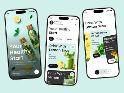 HydroFit – Smart Health Drinks App app design beverage app detox drink drinks app fitness app foodtracker health care health care app healthy beverage app healthy drinks healthyliving mobile app mobile app design nutritionapp shopping app web wellness wellness app zero sugar zero sugar drinks