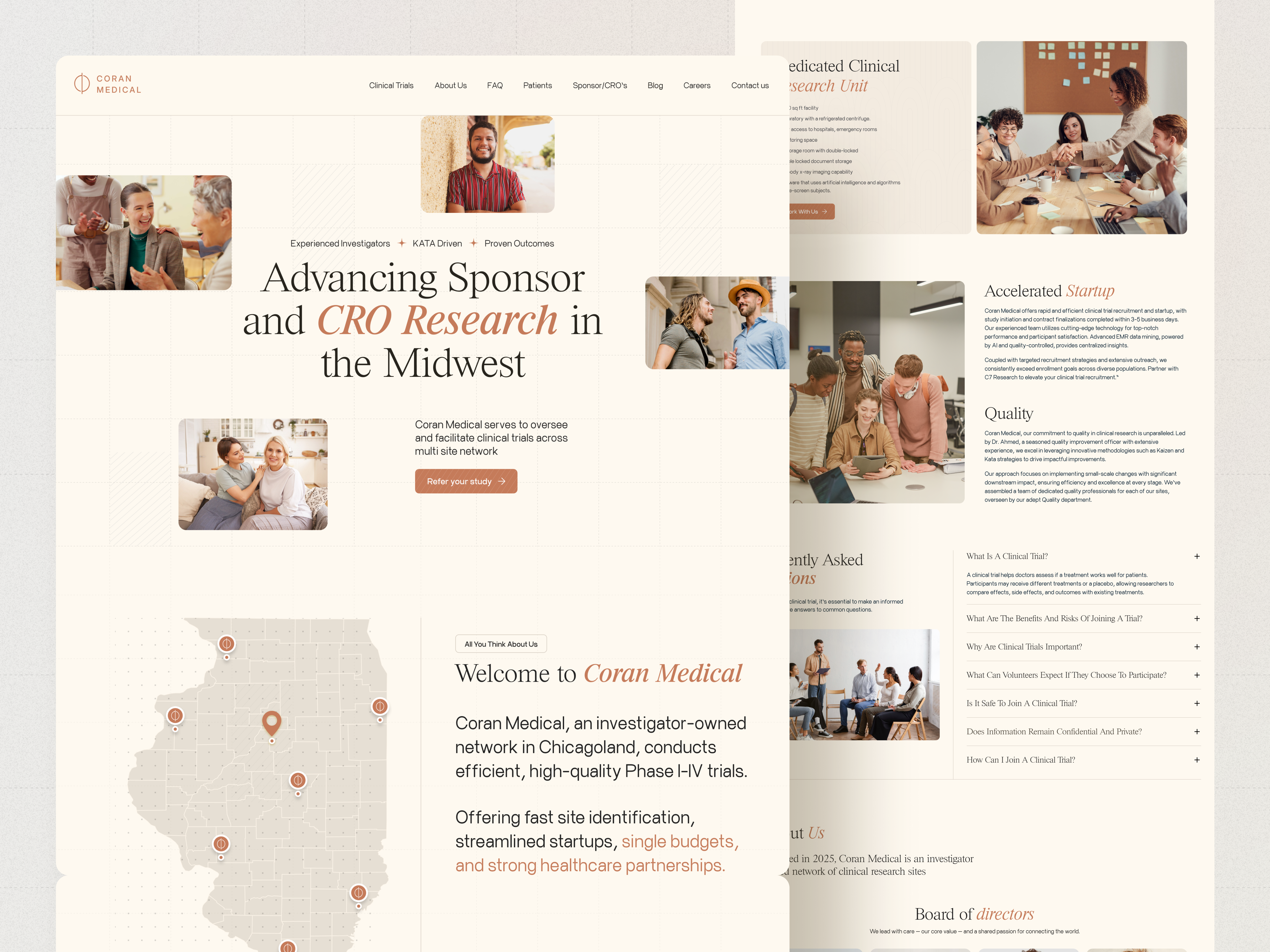 Coran Medical Website b2b website clinicaltrials crodesign designprocess healthcaredesign healthtech landing page medical website medicalwebsite webdesign website design