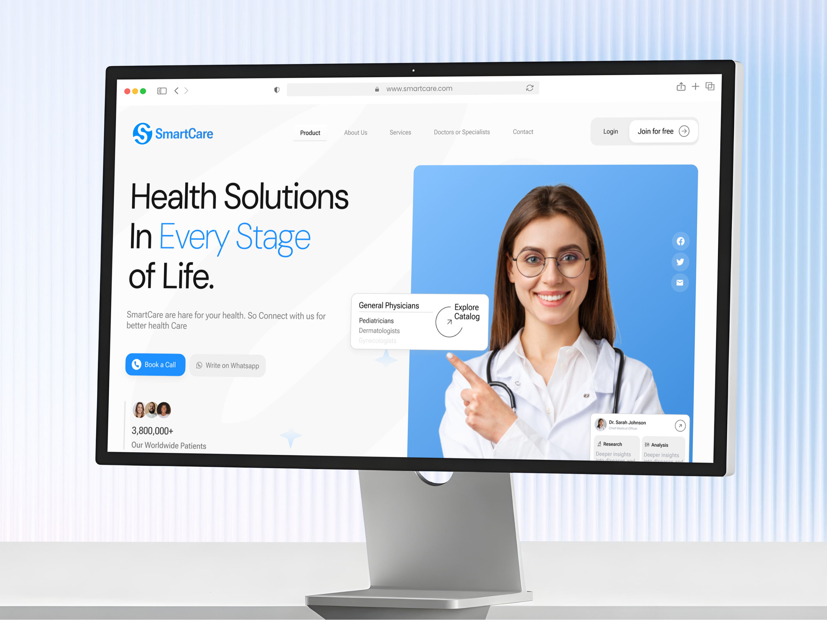 Health Care Website UI Design clinic website health care website healthcare landing page healthcare website hospital website interface landing page medical care medical service medical service website medical solutions medical website modern website service smart care ui ux web design website website design