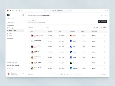 Book My Time - SaaS Invoice & Billing Dashboard billing dashboard billing management crm dashboard design fintech ui invoice tracking invoicing app invoicing software payment product design ryt brothers saas design saas product startup design ui uiux agency web app design web app ui ycombinator
