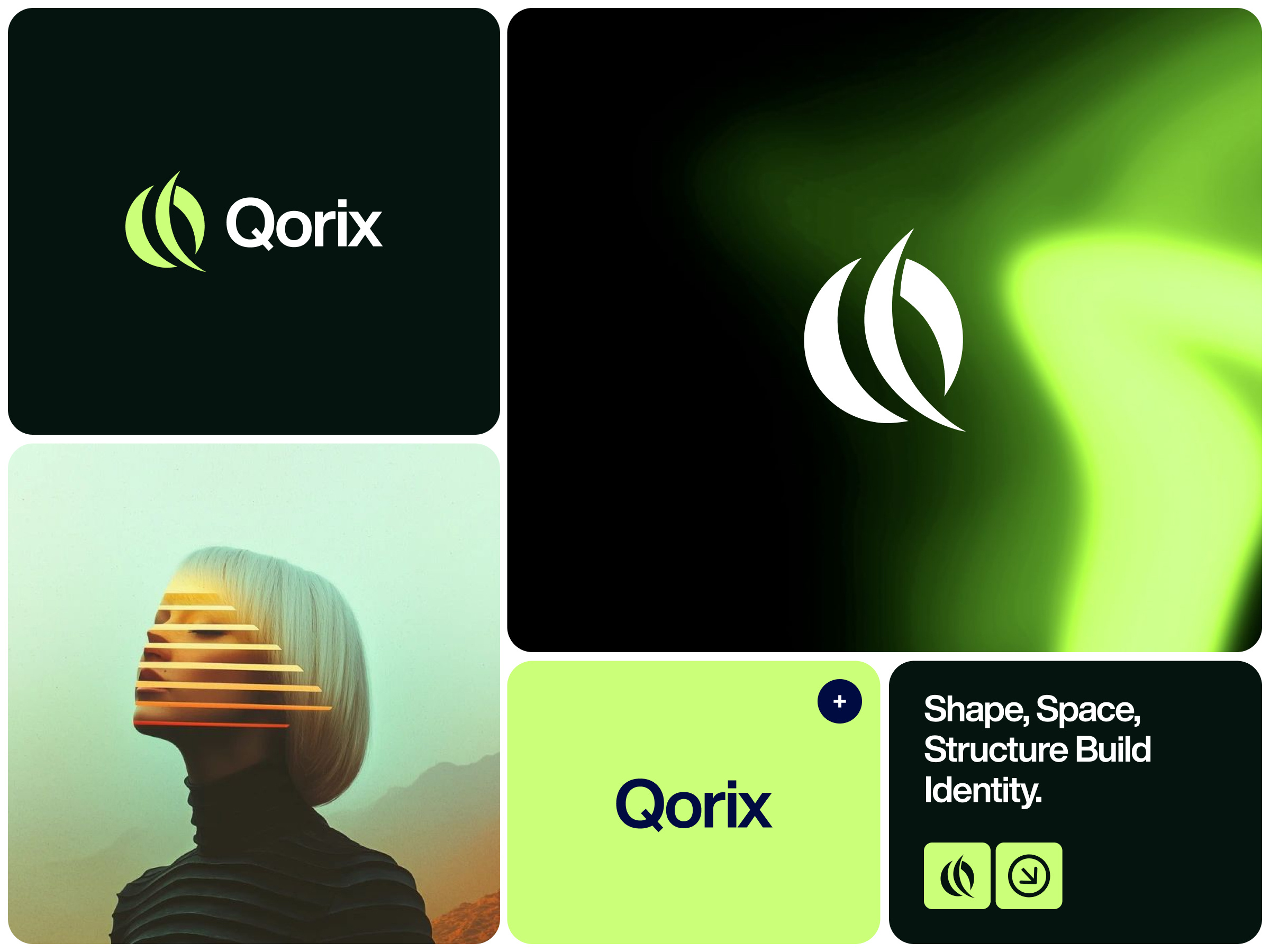 Qorix logo and branding design modern tech